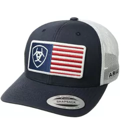 BONE ARIAT - AZUL MARINHO/BANDEIRA - 18616 - PROTEC HORSE - A LOJA DOS GRANDES CAMPEÕES
