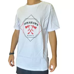 CAMISETA MASCULINA TOMAHAWK - BRANCO - VERMELHO/PR... - PROTEC HORSE - A LOJA DOS GRANDES CAMPEÕES