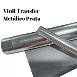 Vinil Transfer Metálico Prata 24x50cm - QPAPEIS LTDA