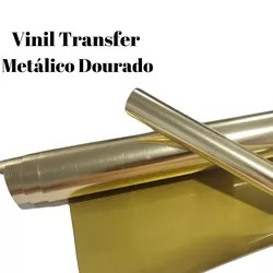 Vinil Transfer Metálico Dourado 24x50cm - QPAPEIS LTDA