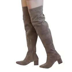 Bota Over The Knee Lirom Cano Longo Camurça Rato ... - CALÇADOS LIROM
