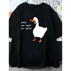 Camiseta Estampada Frente Pato Peace Was Never a O... - Atacado Leandrinho