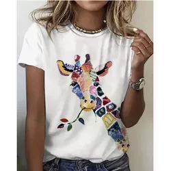 Camiseta Feminina De Gola Redonda Com Estampa De G... - Atacado Leandrinho