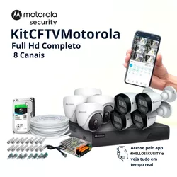 Kit 8 Câmeras de Segurança Motorola Full HD 1080P ... - Monitoriza Distribuidora