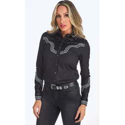 Camisa Paetê Preta - 1817 - VIP WESTERN