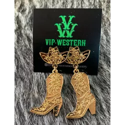 Brinco Bota Dourado - b31 - VIP WESTERN