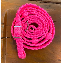 Rédea Tambor Nylon Trança Chata - Rosa - 34712 - VIP WESTERN