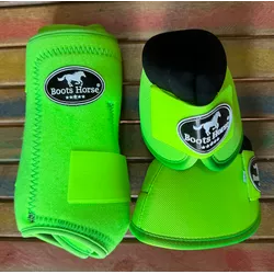 Kit Cloche e Caneleira Boots Horse Verde Limão - 1... - VIP WESTERN