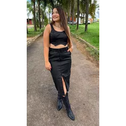 Saia Midi Resinada - 017708 - VIP WESTERN