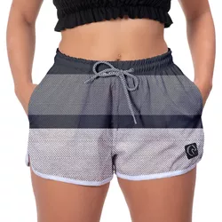 Short Feminino Preto Cinza Moda Praia ou Academia ... - W2 STORE