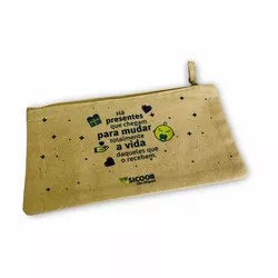 Necessaire em algodão cru - Personalizada - 200123 - Zoz Personalizados