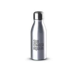 Squeeze em Alumínio com Tampa em Inox Personalizad... - Zoz Personalizados