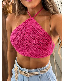 Top Crochê Pink Malu - 6147 - Closet