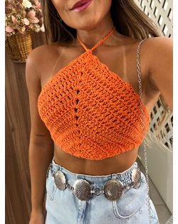 Top Crochê Laranja Malu - 8788 - Closet