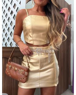 Conjunto Courino Becky Dourado - 2887 - Closet