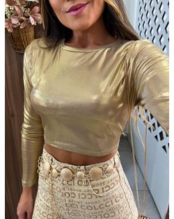 Cropped Metalizado Dourado - 1477 - Closet