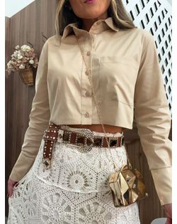 Camisa Cropped Nude Alice - 1777 - Closet