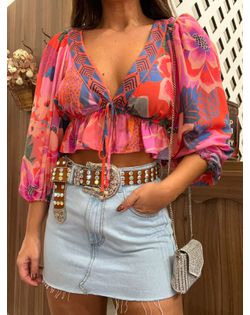 Blusa Estampada Floresta Florida Farm - 22877 - Closet