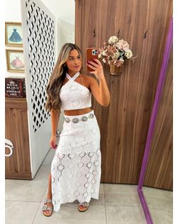 Conjunto Midi Renda Branco Mavie - 28877 - Closet