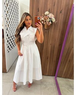 Vestido Cavado Branco Andressa - 4854 - Closet