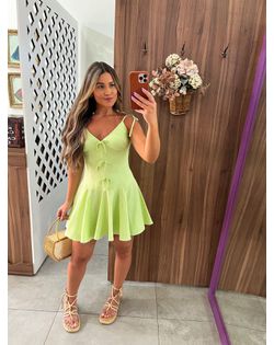 Vestido Curto Verde Lima Gabi - 3448 - Closet