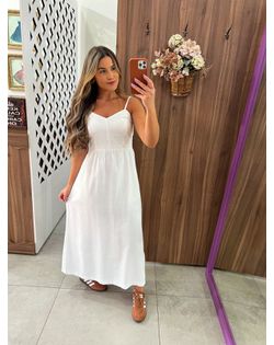 Vestido Midi Branco Desiree - 34787 - Closet