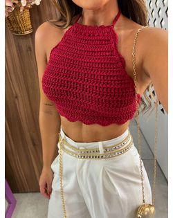 Top Crochê Vermelho Eva - 37477 - Closet