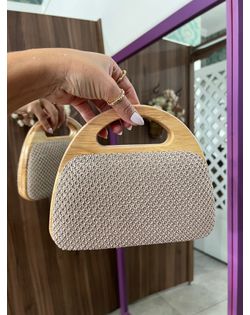 Bolsa De Madeira Com Tecido - 448487 - Closet