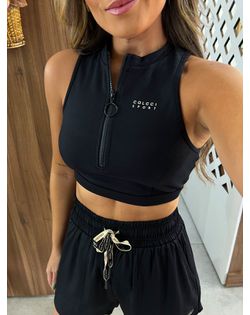 Top Comfort Com Fecho Em Zíper Preto Colcci - 181... - Closet