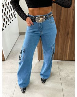 Calça Cargo Jeans - 252562188 - Closet