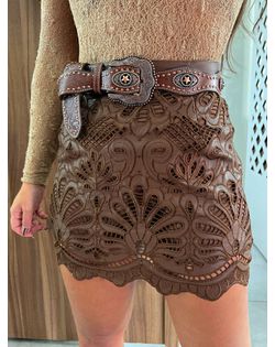 Saia Courino Marrom Jade - 6265685 - Closet