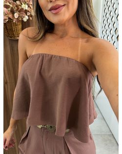 Top Babados Madalena Cappuccino - 262444 - Closet