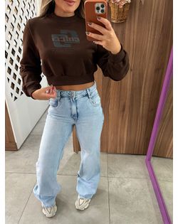 Moletom Cropped Marrom Handmade Colcci - 2626524 - Closet