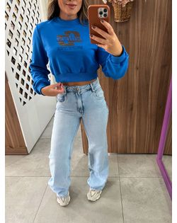 Moletom Cropped Azul Handmade Colcci - 9526685 - Closet