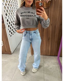 Moletom Cropped Flamboyant Cinza Colcci - 6596585 - Closet