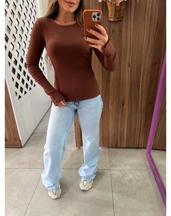Blusa Canelada Marrom Colcci CLC - 515847 - Closet