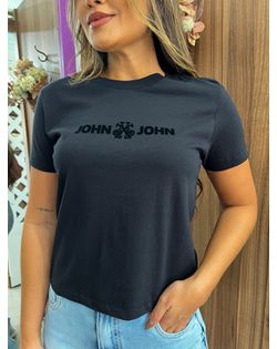 T-shirt Justa New Basic Preta John John - 596587 - Closet