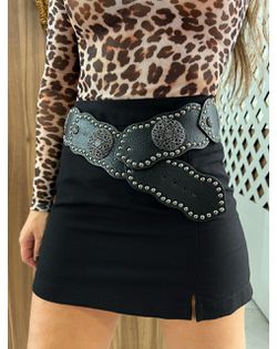 Saia Alfaiataria Preta Sara - 329658 - Closet