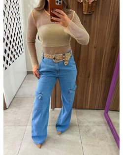 Calça Cargo Jeans Helena - 5695985 - Closet