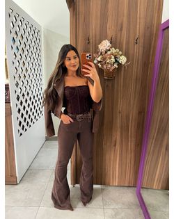 Calça Flare Joana Marrom - 11515 - Closet