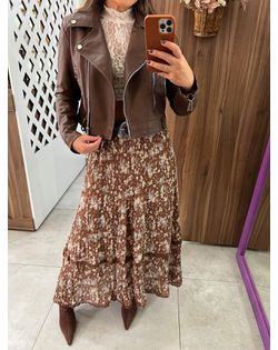 Jaqueta Courino Marrom Lily - 296589 - Closet