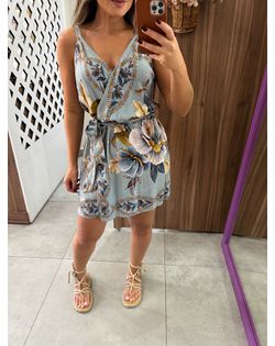 Vestido Curto Estampado Lenço Jardim Real Farm - 9... - Closet