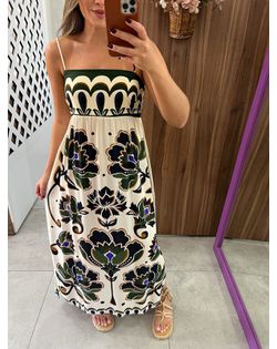 Vestido Cropped Estampado Floral Arabesque Farm - ... - Closet