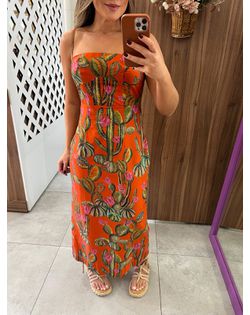 Vestido Reto Estampado Cactus Farm - 94874 - Closet