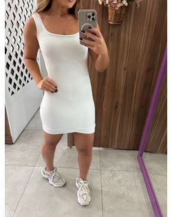 Vestido Canelado Branco Colcci Sport - 454985 - Closet