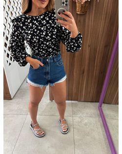 Blusa Slim Floral Manga Longa Colcci CLC - 485485 - Closet
