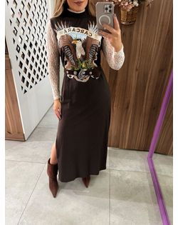 Vestido Gola Carcara Farm - 589568 - Closet