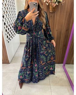 Vestido Longo Estampado Floresta Doce Farm - 62595... - Closet
