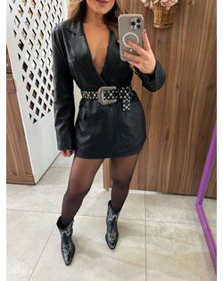 Blazer Courino Preto Heloísa - 526518 - Closet