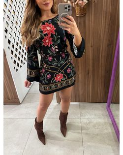 Vestido Curto Estampado Floral Belle Farm - 515488 - Closet